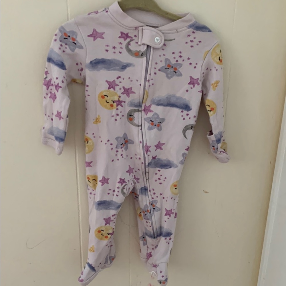 Burt's Bees Purple and Yellow Footies One Piece